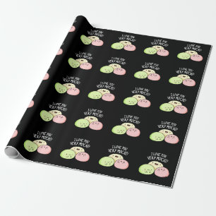 Ik hou van je hele Mochi Funny Food Pun Dark BG Cadeaupapier