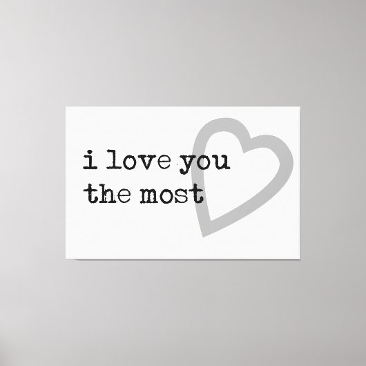 ik hou van je , het meest moderne hart canvas afdruk (Voorkant)