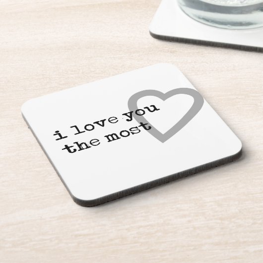 ik hou van je , het meest schattige hart onderzetter (Linkerzijde)