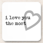 ik hou van je , het meest schattige hart onderzetter (Voorkant)