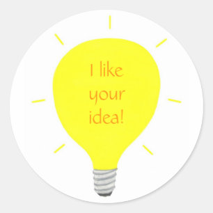 Ik hou van je idee, gloeilampbevestiging stickers