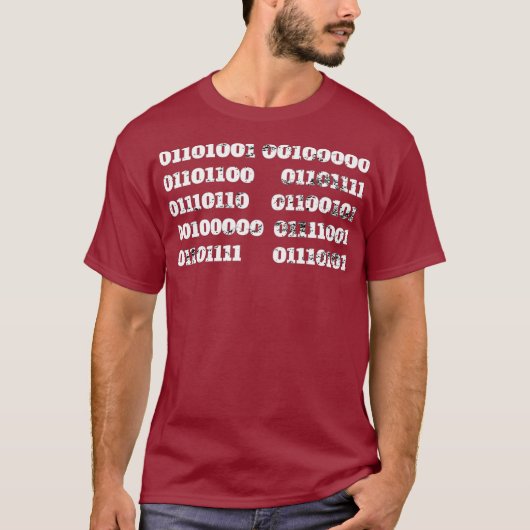 ik hou van je in binaire code computer retro  t-shirt (Voorkant)