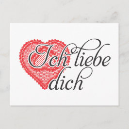 Ik hou van je in het Duits Briefkaart