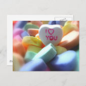 Ik hou van je, in het hart Snoep Briefkaart (Voorkant / Achterkant)