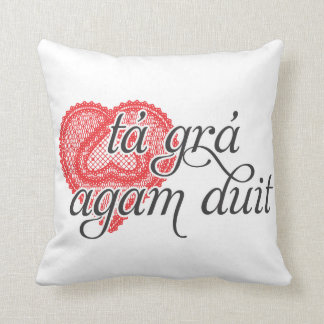 Ik hou van je in het Iers - tá grá agam duit Kussen
