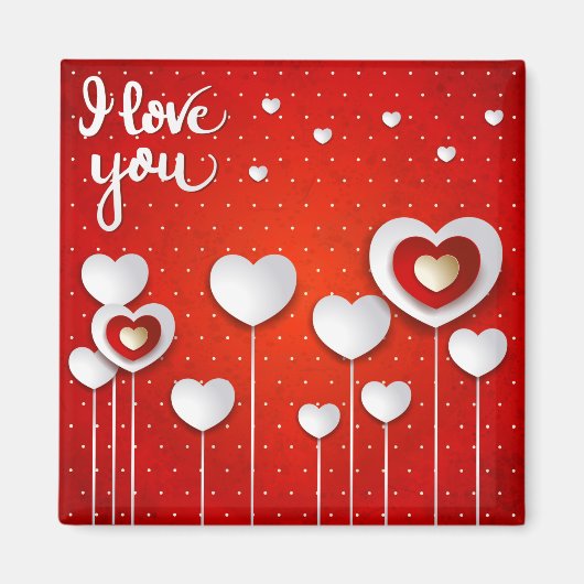 Ik hou van je in het rood magneet (Voorkant)