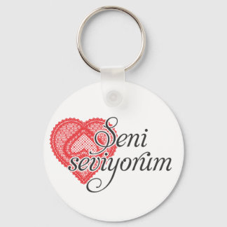 Ik hou van je in het Turks - Seni seviyorum Sleutelhanger