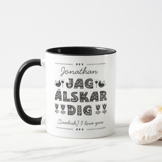 Ik hou van je in het Zweeds - Jag älskar graf Mok (Met donut)