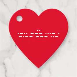 "Ik hou van je" in Morse Code Bedankjes Labels
