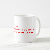 Ik hou van je in Red Morse Code Koffiemok (Voorkant rechts)