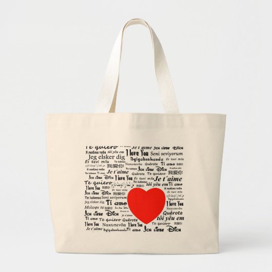 Ik hou van je in verschillende talen grote tote bag (Voorkant)