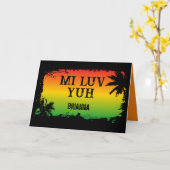 Ik hou van je Jamaicaanse Rasta Kaart (Gele Bloem)