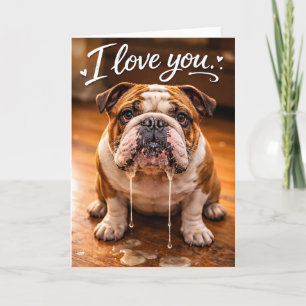 Ik hou van je, Julie. Bulldog Valentijnskaart de Feestdagen Kaart