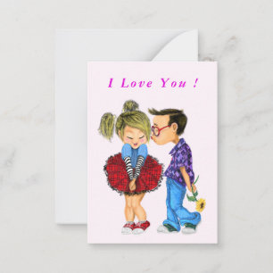Ik hou van je Kaart met romantisch paar - Liefde Notitiekaartje