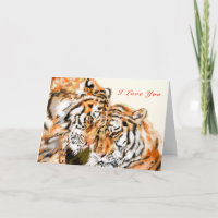 Ik hou van je Kaart Tigers Couple - Hug