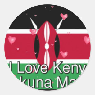 Ik hou van je! Kenya Hakuna Matata Ronde Sticker