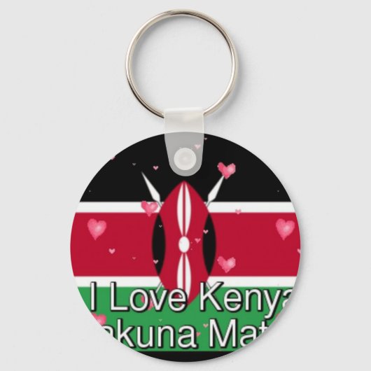 Ik hou van je! Kenya Hakuna Matata Sleutelhanger (Voorkant)