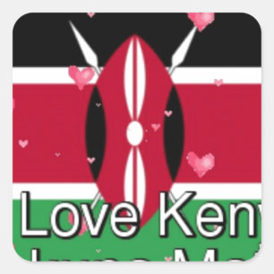 Ik hou van je! Kenya Hakuna Matata Vierkante Sticker