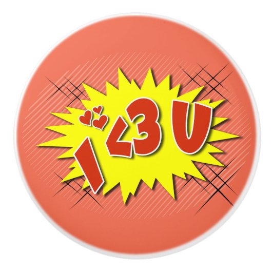 Ik hou van je keramische knop (Voorkant)