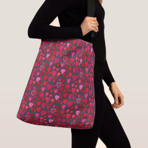 Ik hou van je, kerst hartpatroon canvas tas
