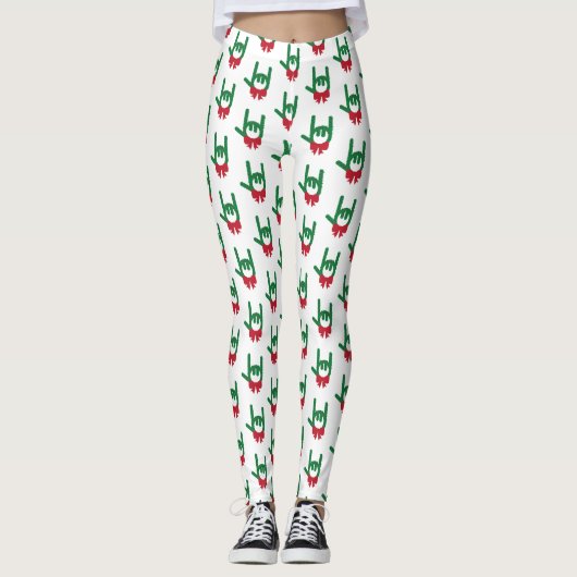 Ik hou van je kerstkrans leggings (Voorkant)