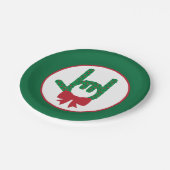 Ik hou van je kerstkrans papieren bordje (Gekanteld)