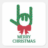 Ik hou van je, kerstkrans vierkante sticker (Voorkant)