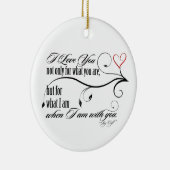 Ik hou van je kerstversiering keramisch ornament (Rechts)