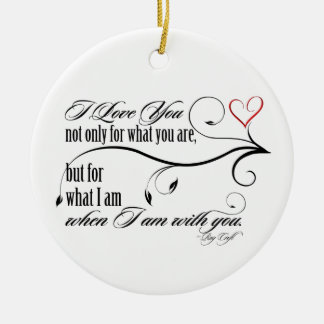 Ik hou van je kerstversiering keramisch ornament