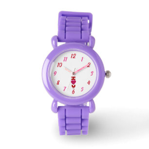 Ik hou van je Kinder rode glitter-riem Horloge