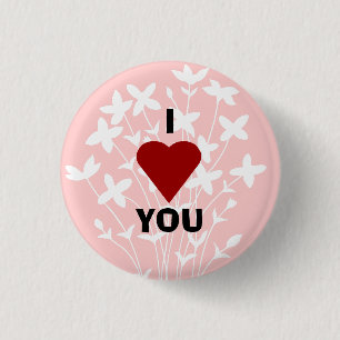 Ik hou van je knop. ronde button 3,2 cm