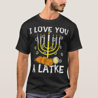 Ik hou van je, Latke Menorah Jewish Hanukkah Chanu T-shirt