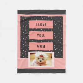 Ik hou van je mam, aangepaste foto fleece deken