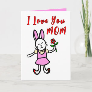 Ik hou van je mam Kaart, Moederdag Kaart voor mama