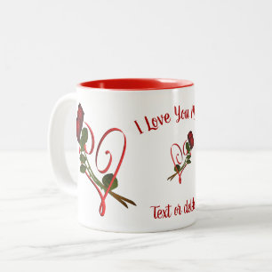 Ik hou van je mam Red Roses Heart gepersonaliseerd Tweekleurige Koffiemok