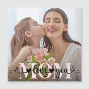 Ik hou van je mam Schattige aangepaste foto magnet
