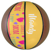 Ik hou van je mam sms'en op sinaasappel basketbal (Verticaal)