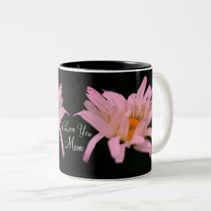 Ik hou van je mam White Daisy Personalized Tweekleurige Koffiemok