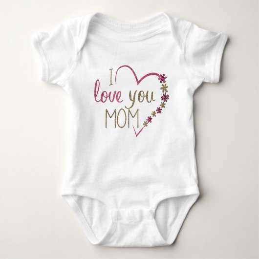 Ik hou van je mama Baby Jersey Bodysuit (Voorkant)