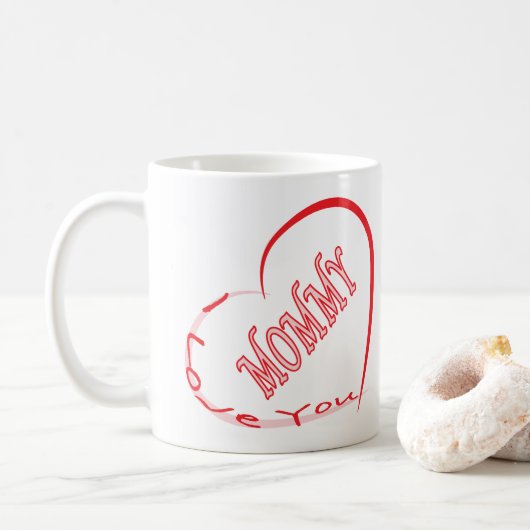 Ik hou van je mama design koffiemok (Met donut)