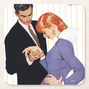 Ik hou van je, mama Girl Vierkante Kartonnen Onderzetter