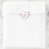 Ik hou van je mama Glitter Heart Ronde Sticker (Tas)
