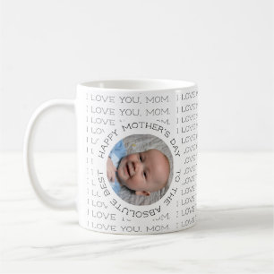 Ik hou van je mama Happy Moederdag Baby Photo Coff Koffiemok