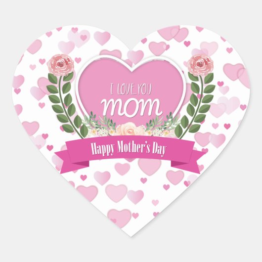 Ik hou van je mama - hart Sticker (Voorkant)