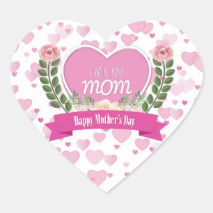 Ik hou van je mama - hart Sticker