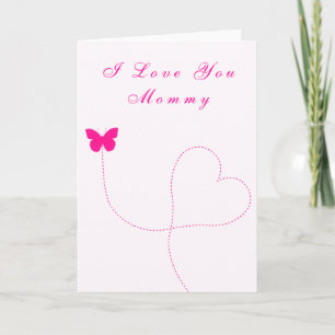 Ik hou van je mama Kaart houdt van hart vlinder