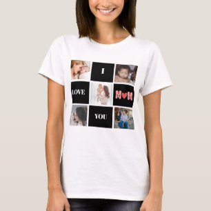 ''Ik hou van je mama''  leuk 5 foto collage T-shir T-shirt