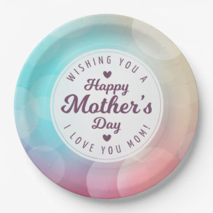 Ik hou van je mama Moederdag Papieren Bord
