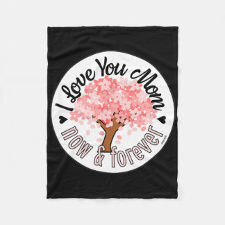 Ik hou van je, mama - nu en voor altijd roze boom fleece deken