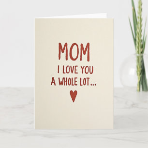 Ik hou van je mama Rode Letter Kaart